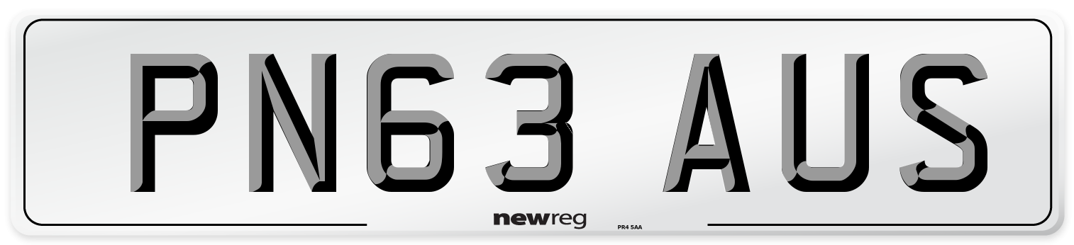 PN63 AUS Number Plate from New Reg